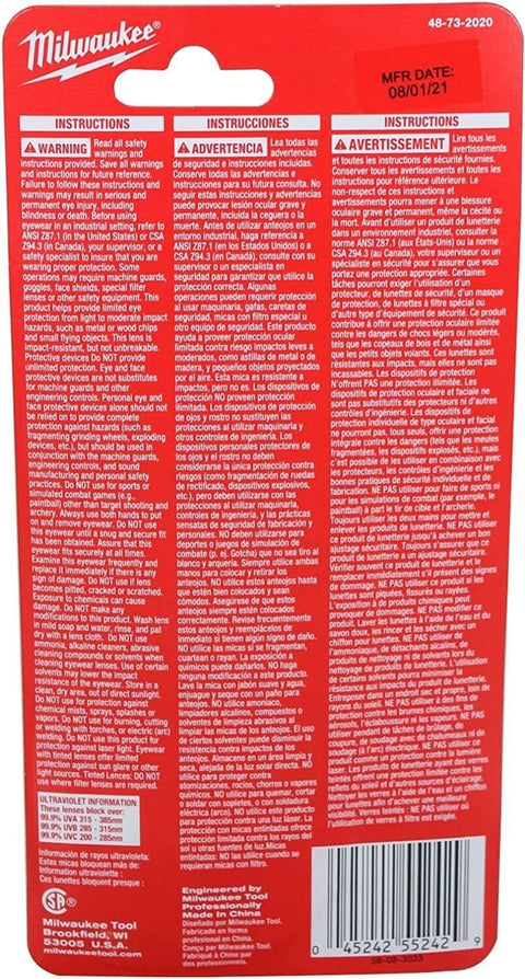 Milwaukee 48-73-2020 Clear Lens High Performance Safety Glasses (2 Pack)