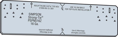 Simpson Strong-Tie PSPN516Z 5 x 16-5/16-Inch Protecting Shield Plate ZMAX 10pk