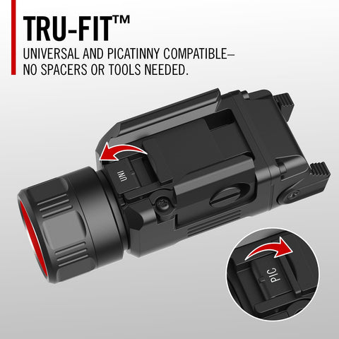 Coast PTX65R Tactical Light 1000 Lumen USB-C Recharge Two Beam Spot Flood IP54