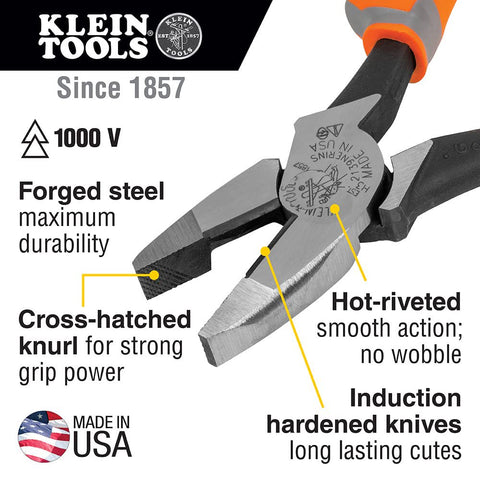 Klein 9418R 1000V Insulated 6pc Tool Set Cutter Pliers Screwdriver Wire Stripper