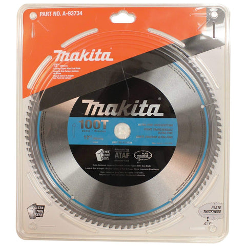 MAKITA 12" X 1" 100T MICRO POLISHED MITER SAW BLADE, A-93734 , Silver