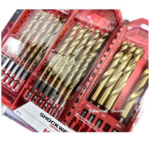 Milwaukee 48-89-4672 SHOCKWAVE 29PC Impact Duty RED HELIX Titanium Drill Bit Set
