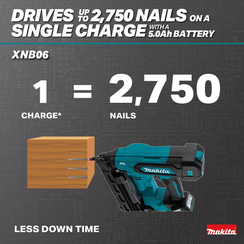 Makita XNB06Z 18V LXT Brushless Cordless 2-1/2 in 16 Ga Angled Finish Nailer