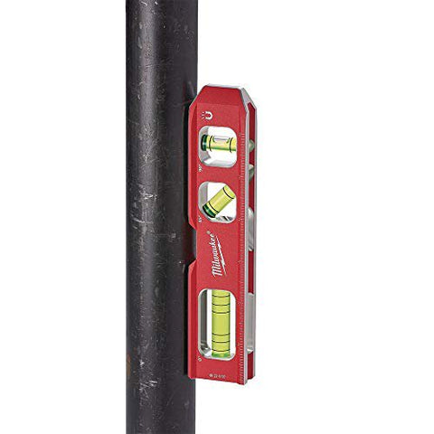 Milwaukee 7 in. Aluminum Magnetic Compact Torpedo Level 3 vial
