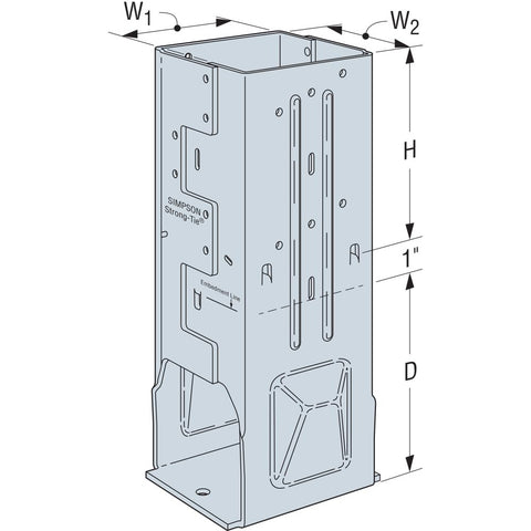 Simpson Strong-Tie MPB66Z MPBZ ZMAX Galvanized Moment Post Base for 6x6 w/SDS Screws