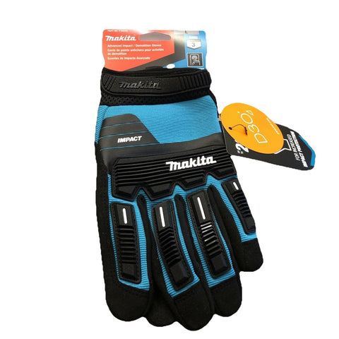Makita T-04254 Advanced Impact Demolition Gloves Large, Teal/Black