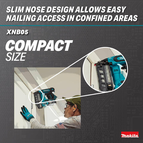 Makita XNB05Z 18V LXT Brushless Cordless 2-1/2 in 16 Ga Straight Finish Nailer
