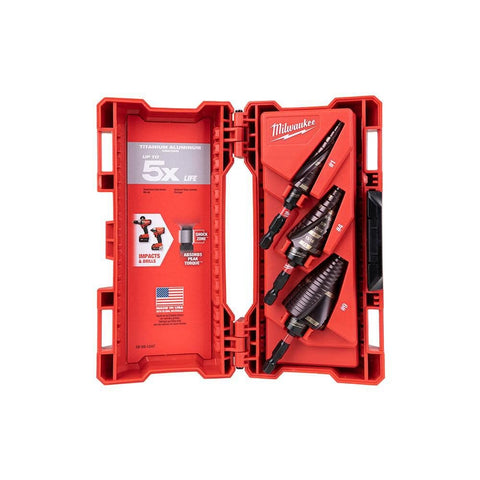 Milwaukee 48-89-9254 SHOCKWAVE High Speed Steel Impact Duty Step Bit 3 pc Set
