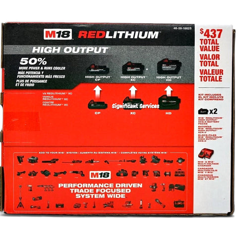 Milwaukee M18 REDLITHIUM HIGH Output XC6.0 Lithium Ion Battery 2 Pk Starter Kit