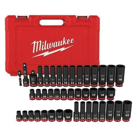 Milwaukee 49-66-7009 43PC Shockwave Impact Socket Set Metric/SAE 6 Pt 3/8"