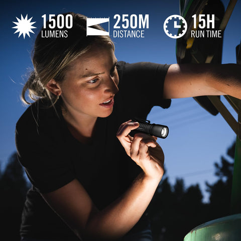 Coast XT7R Rechargeable LED Flashlight 1500 Lumen Magnetic Slide Focus Green