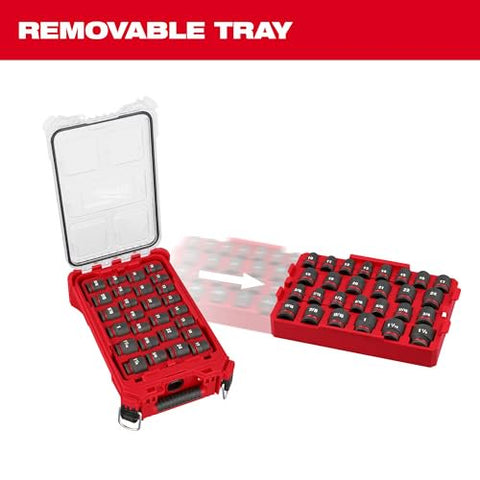 Milwaukee 49-66-6804 27PC SHOCKWAVE 1/2” Impact Duty Socket PACKOUT Metric & SAE