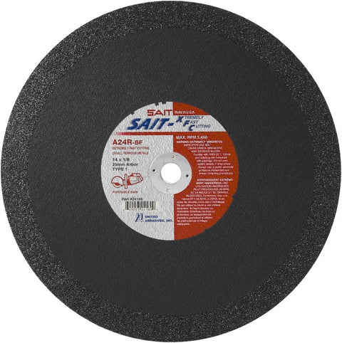 United Abrasives SAIT UA 24160 Cut-Off Wheel 14 x 1/8 x 20mm Type 1 XFC 10-Pack