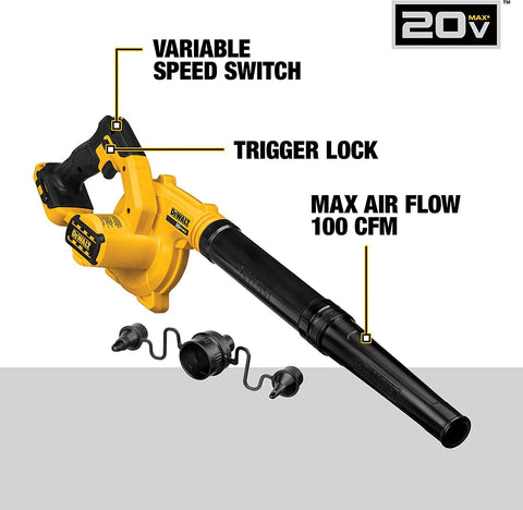 DEWALT 20V MAX* Blower for Jobsite Kit, Compact (DCE100M1)