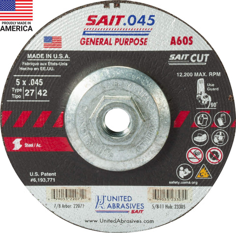 United Abrasives-SAIT 23305 A60S General Purpose Cut-Off Wheels 10pk