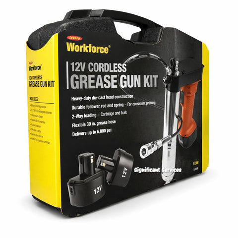 FLEXZILLA L1380 Workforce 12V Cordless Grease Gun Kit Two Ni-Cd Batteries