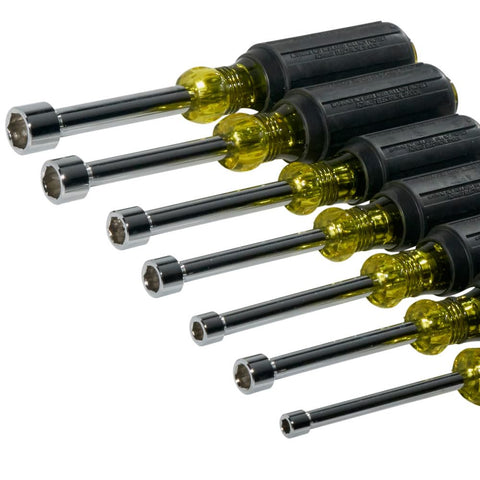 Klein Tools 631 Nut Driver Tool Set 7-Piece Full Hollow Shaft Made in USA