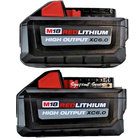 MilwaukeeTool 48-11-1862 M18 Lithium-Ion High Output 6.0Ah Battery Pack (2-Pack)