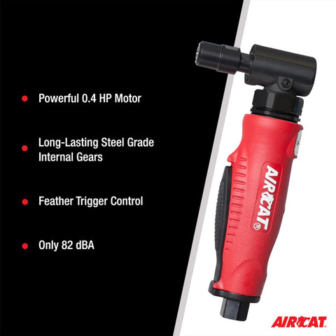 AIRCAT 6255 .4 HP Composite Right Angle Die Grinder, 18,000 RPM