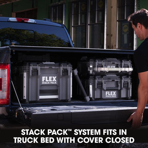 Flex FS1101 Stack Pack Rolling Tool Box with Telescoping Handle Heavy Duty