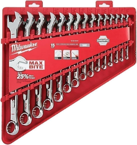 Milwaukee Wrench Sets Metric 8mm-22mm SAE 1/4"-1" 48-22-9415 48-22-9515