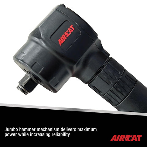 AIRCAT 1070 1/2" Pneumatic Angle Impact Wrench, 500 ft-lb Max Torque Pneumatic