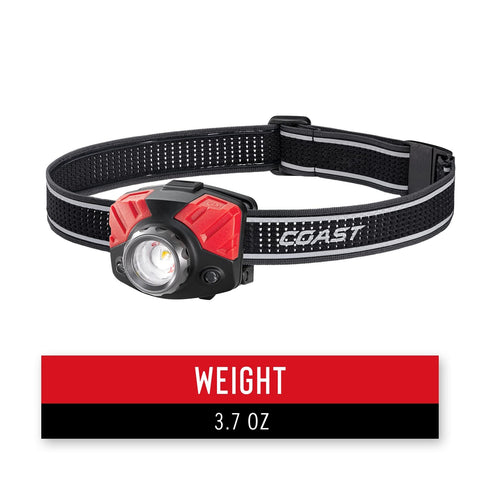 COAST 21327 FL75 435 LUMEN DUAL COLOR FOCUSING LED HEADLAMP