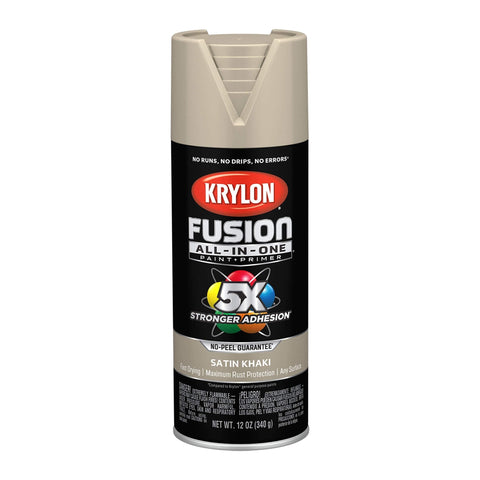 Krylon K02740007 Fusion All-In-One Spray Paint for Indoor/Outdoor Use, Satin Kha