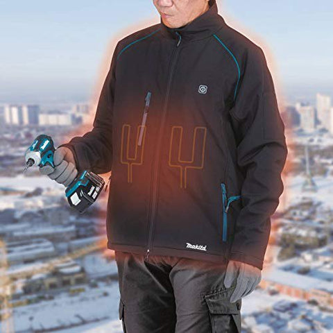 Makita DCJ205Z2XL 18V LXT® Lithium-Ion Cordless Heated Jacket, Jacket Only (Black, 2XL)