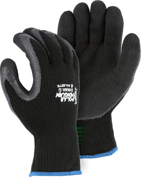 Majestic Polar Penguin 3396BK Medium Winter Black Latex Coated Palm Gloves 12pk