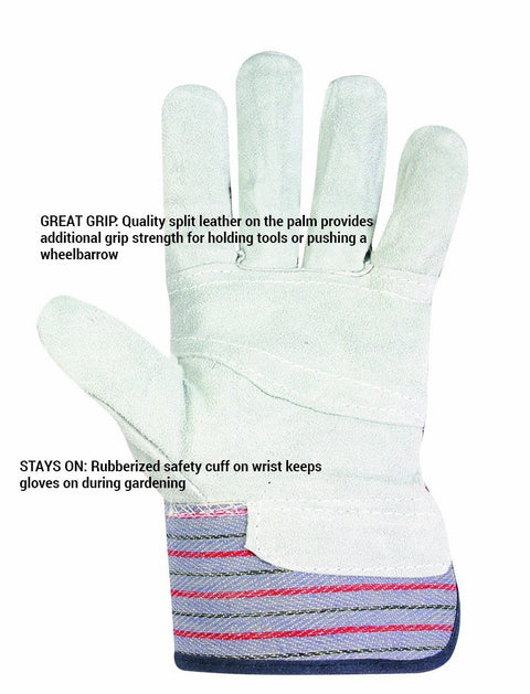 Custom Leathercraft 2046 Work Gloves with Safety Cuff and Wing Thumb, 1-Pair
