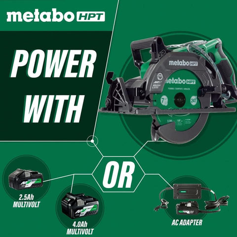 Metabo HPT 36V Cordless 7-1/4" Rear Handle Circular Saw, 500 Cuts Per Charge, Lightweight at 8.2 Lbs