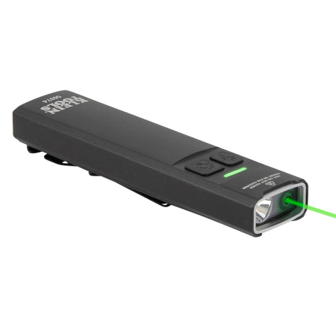 KLEIN TOOLS 56074 EDC Pocket Flashlight with Green Laser, Three Brightness Modes up to 1000 Lumens with Turbo Mode, Built-in Floodlight, Rechargeable