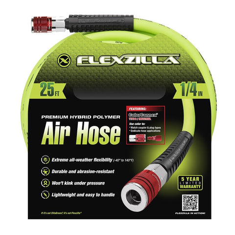 Flexzilla HFZ1425YW2-D Air Hose Color Connex Industrial Type D Coupler and Plug