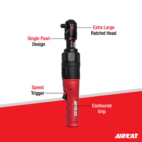 AIRCAT 805HT 3/8" High Torque Ratchet Wrench 180 RPM Pneumatic Air Tool