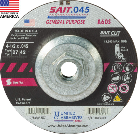 United Abrasives-SAIT 23318 A60S General Purpose Cut-Off Wheels 10pk