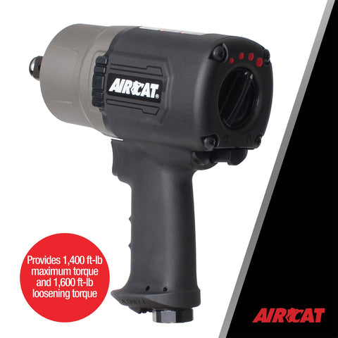 AIRCAT 1770XL 3/4" Pneumatic Impact Wrench 1,400 ft-lb Max Torque Composite
