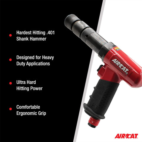 AIRCAT 5250-A-T .401" Shank Super Duty Pneumatic Air Hammer, 3" Piston Stroke