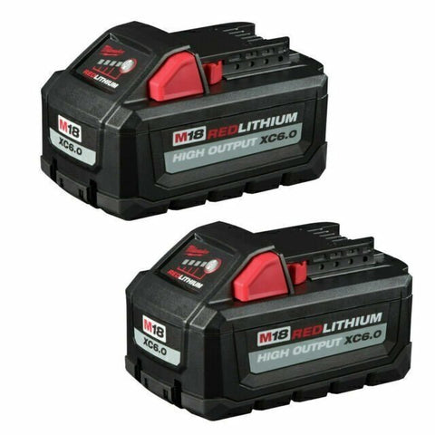 MilwaukeeTool 48-11-1862 M18 Lithium-Ion High Output 6.0Ah Battery Pack (2-Pack)