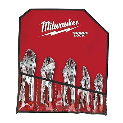 Milwaukee 48-22-3695 5-Pc Pliers Set TORQUE LOCK Locking Pliers Kit