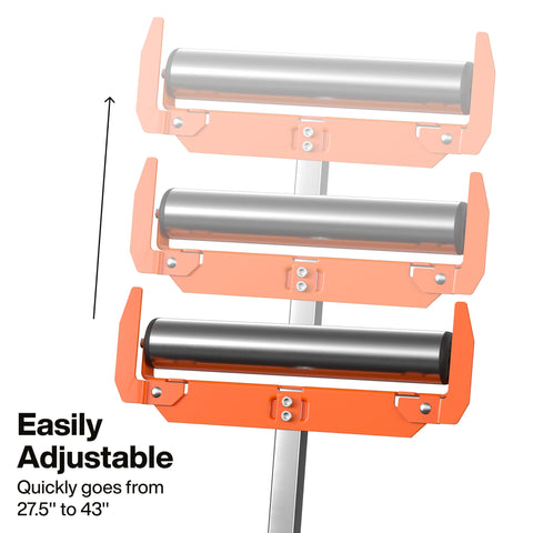 Klein Tools 66013 Roller Stand, 200-Pound Load Capacity, Adjustable Height with Guide Wings, Easy Assembly and Fold Flat Design