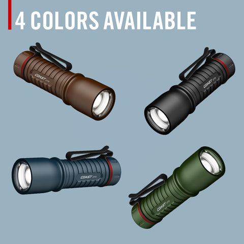 Coast XT7R Rechargeable LED Flashlight 1500 Lumen Magnetic Slide Focus Green