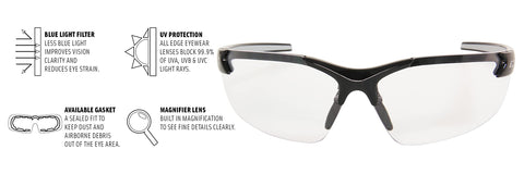 EDGE DZ111VS-G2 Zorge G2 Wrap-Around Anti-Fog / Vapor Shield Safety Glasses
