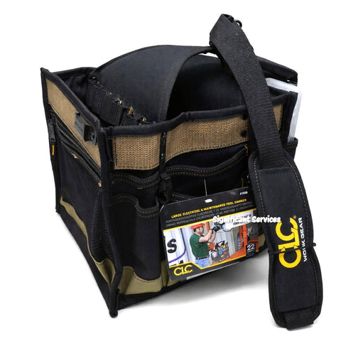 CLC Custom LeatherCraft 1528 Heavy Duty Electrical Tool Bag Carrier 23 Pocket