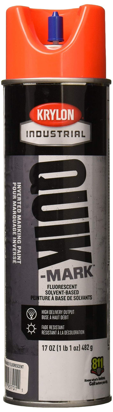 Krylon Upside Down Marking Paint Alert Fluorescent Red/Orange Solvent Base 12Pk