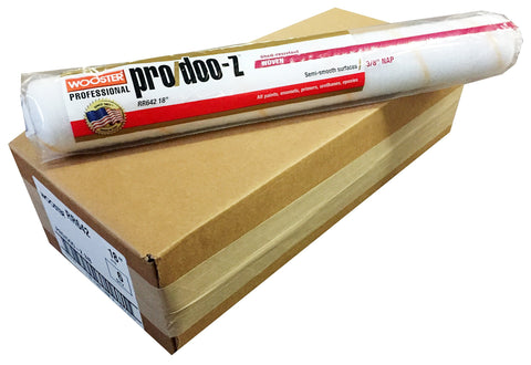 Wooster Brush RR642 18 inch Pro/Doo-Z 3/8 inch Nap Roller Cover - Pack of 6