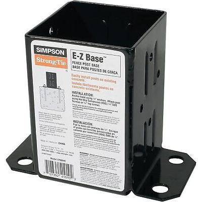 Simpson Strong Tie FPBB44 E-Z Base Black Powder-Coated Post Base for 4x4 10 Pack