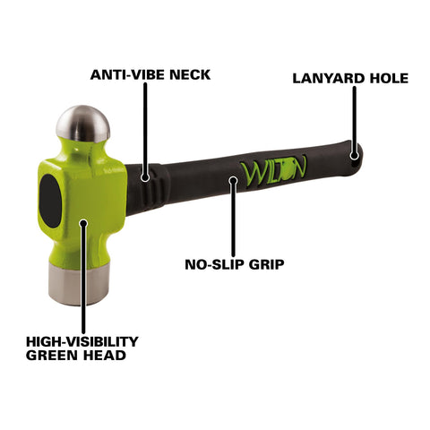 Wilton Bash 33214 2 lb Head Sledge Hammer 1-3/4 Face Diameter 14" Handle Length