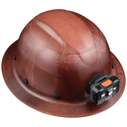 Klein 60447 Class G KONSTRUCT Full Brim Hard Hat Brown w/ Rechargeable Headlamp