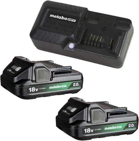 Metabo HPT UC18YKSLS 18V 2-Pack 2.0AH Batteries and Charger Kit
